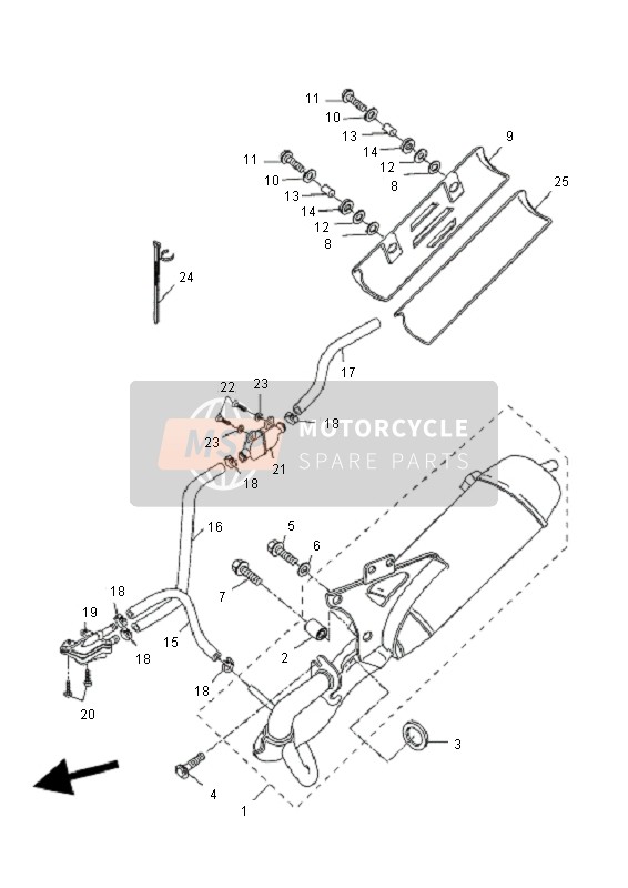 Yamaha CW50N BWS 2010 Scarico per un 2010 Yamaha CW50N BWS